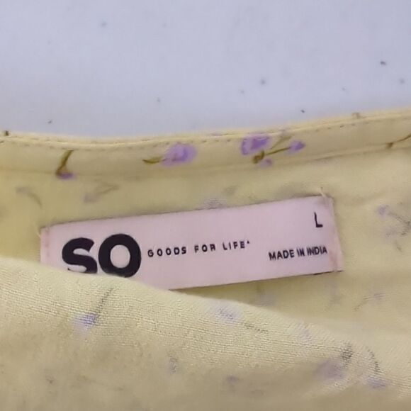 SO Yellow Floral Cropped Blouse NWT - Picture 6 of 7